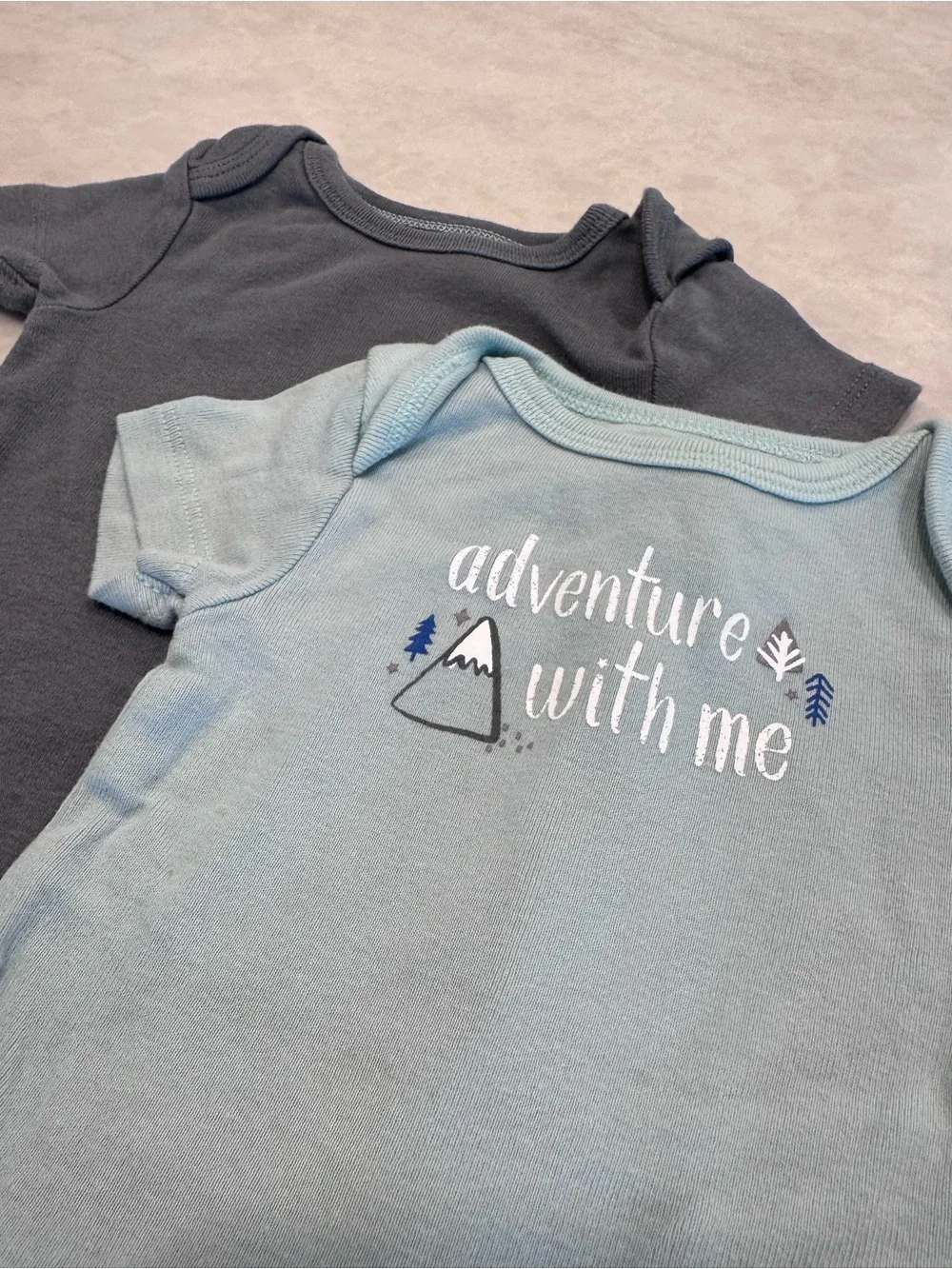 Cloud Island Baby Bodysuit Set - Light Blue & Charcoal